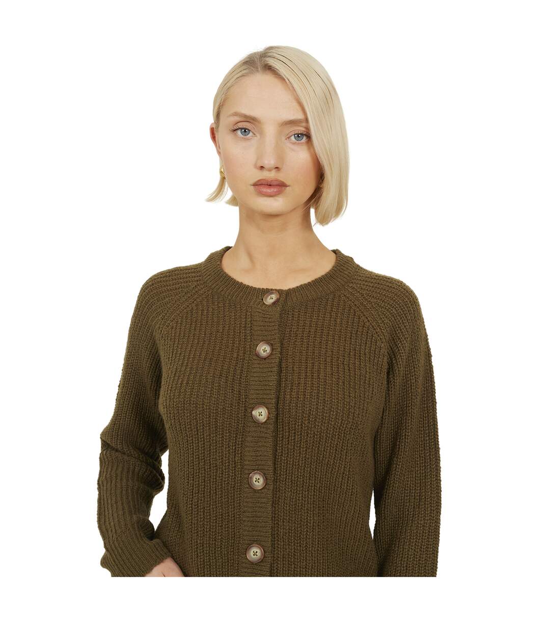 Cardigan Manches Raglan Lawson Femme Kaki Brave Soul-3