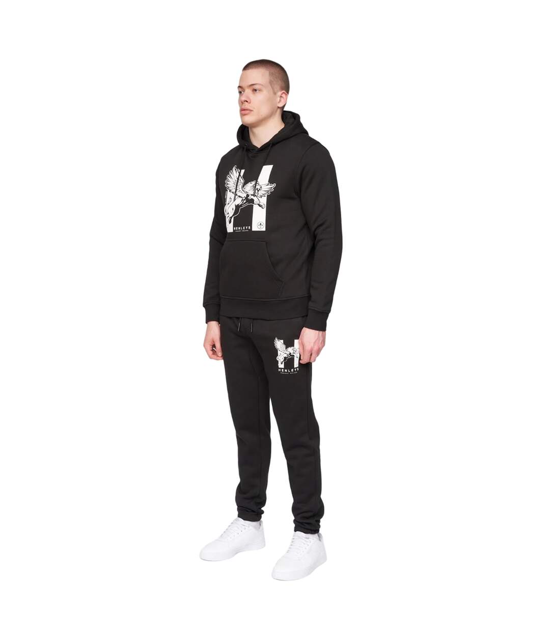 Sweat à capuche curveball homme noir Henleys-3