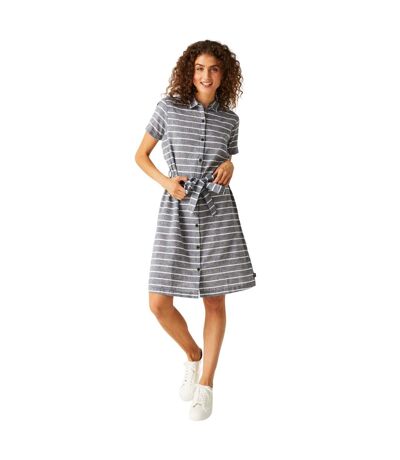 Womens/ladies Rema Striped Shirt Dress Navy White Regatta