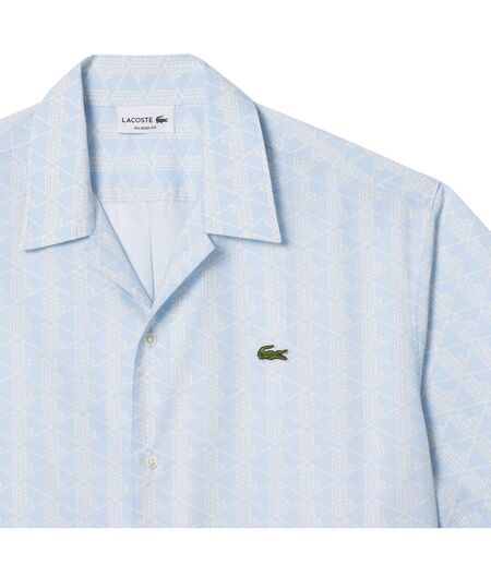Chemise Manches Courtes Motif/style Géométrique Homme Bleu Clair Lacoste