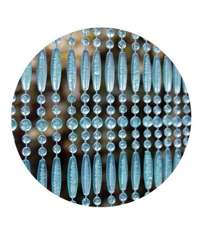 Rideau de porte en perles bleues et transparentes Frejus 100x230 cm
