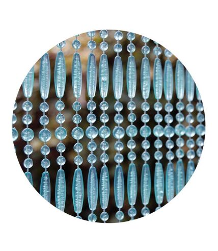 Rideau de porte en perles bleues et transparentes Frejus 100x230 cm
