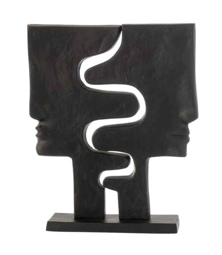 Statuette Déco Visages Imbriqués 38cm Noir