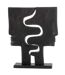 Statuette Déco Visages Imbriqués 38cm Noir-1