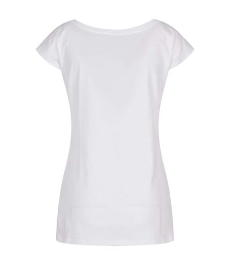 T-shirt À Col Large Pour Femme/femme Blanc Build Your Brand