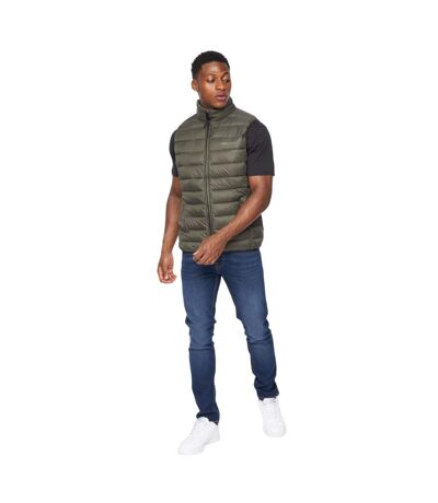 Mens Gattering Gilet Olive Crosshatch