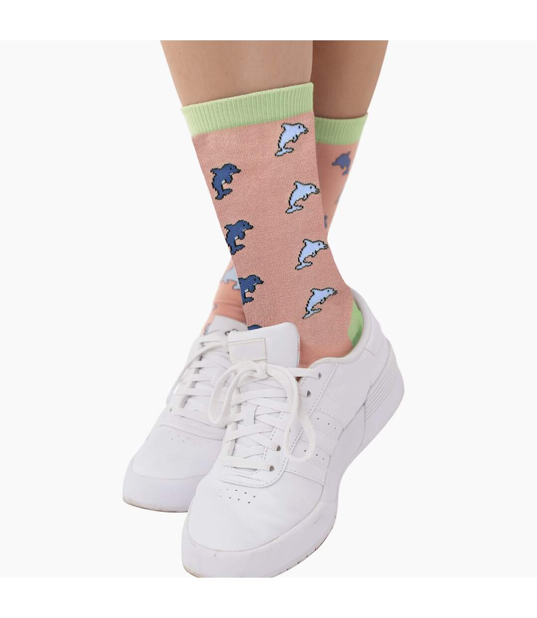 Miss Sparrow - Chaussettes Fantaisie Femme Bambou Motif Dauphins Douces-5