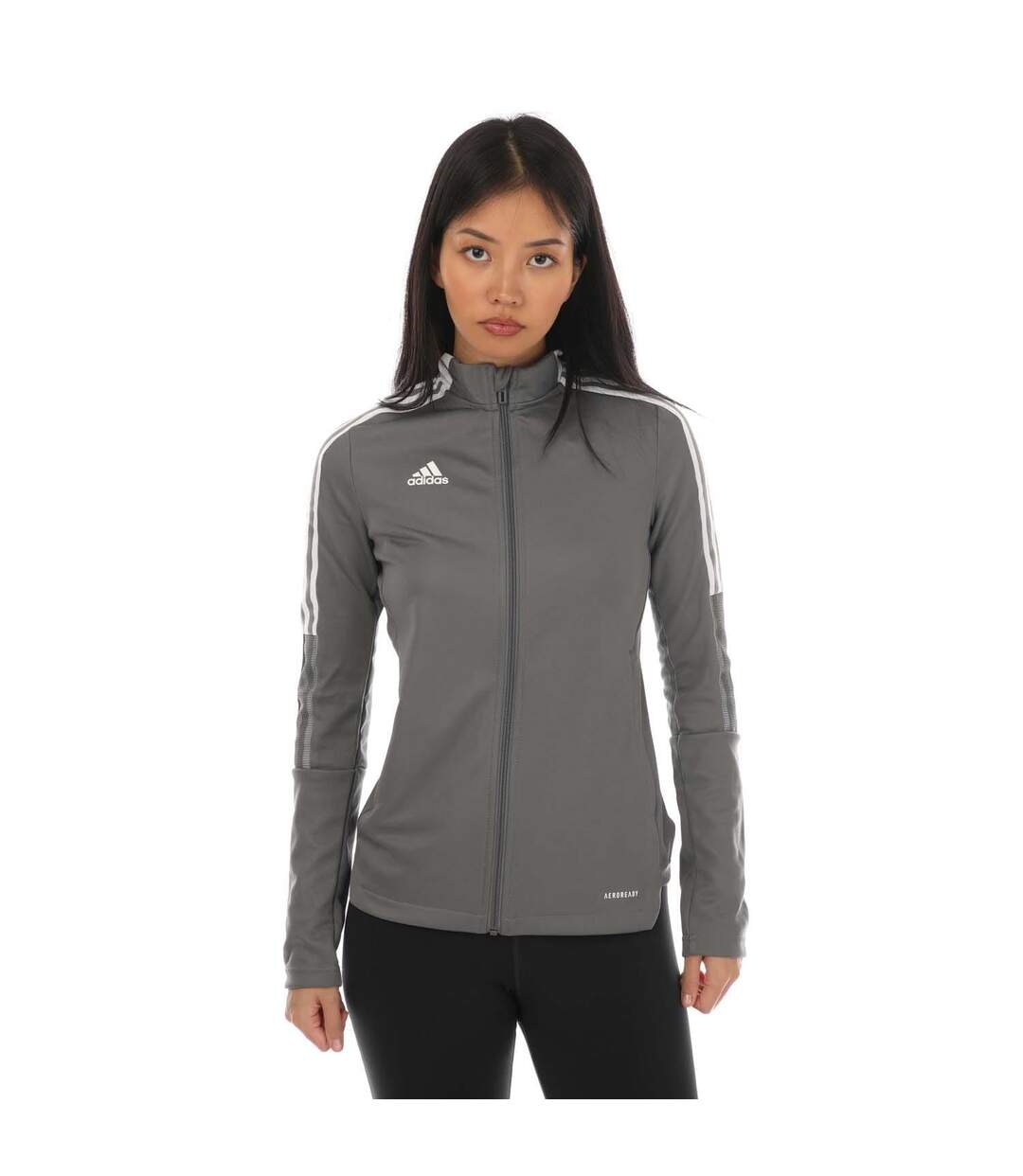 Veste de survêtement tiro femme gris Adidas-1
