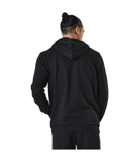 Mens Essentials 3 Stripes Full Zip Hoodie Black Adidas