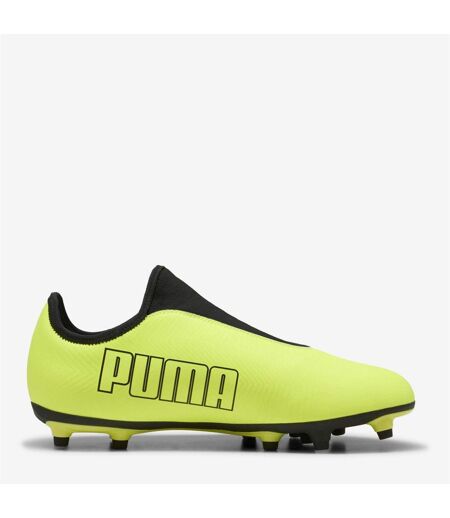 Mens Finesse Leather Firm Ground Football Boots Yellow Black Puma