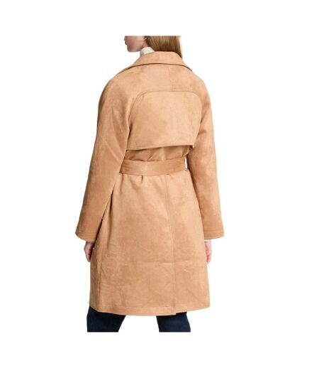Manteau marron femme morgan trench long en suédine