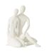 Statuette Couple Assis Moderne 35cm Blanc-1