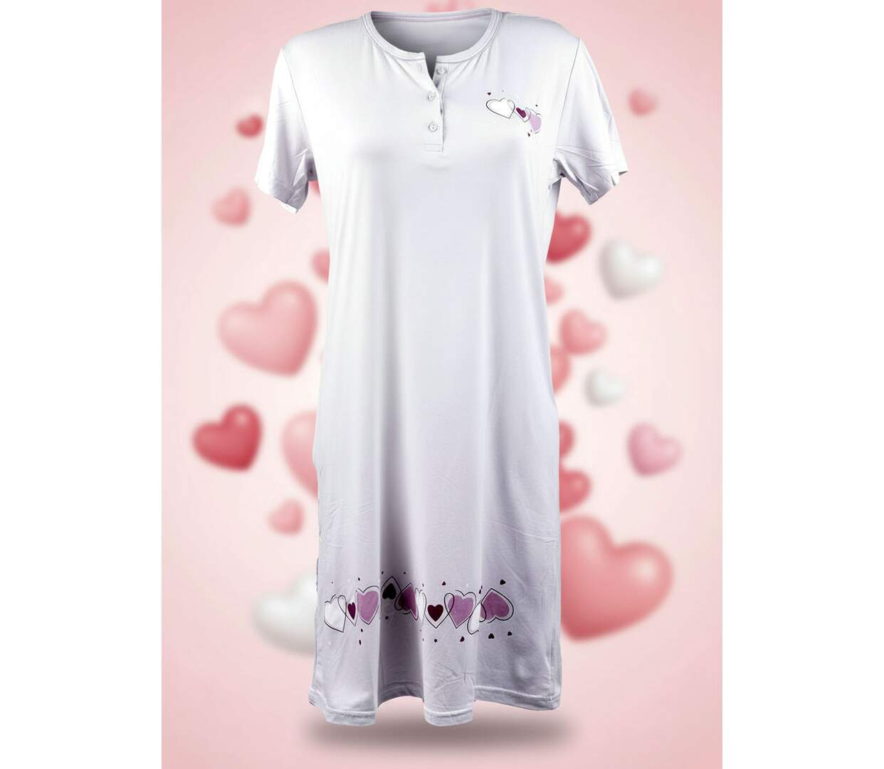 OZABI Chemise de Nuit Femme Microfibre Manches Courtes-3