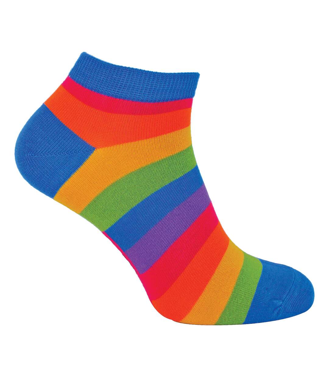 Mens Bamboo Rainbow Trainer Socks | Mr Heron | Colourful Striped No Show Socks