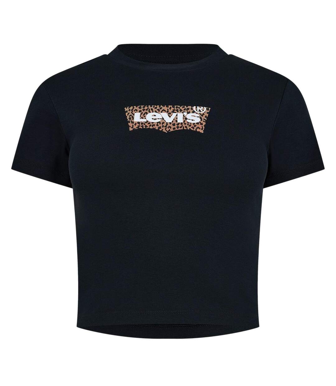Womens/ladies Criss-cross Boxy T-shirt Black Levis-1