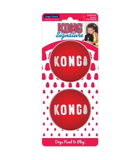 KONG Signature Dog Ball (Pack of 2) (Red) (L) - UTTL4898