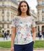 Tee-shirt MAYFLOWER BAG15117A fleuri : l'élégance du voile et de la transparence-1