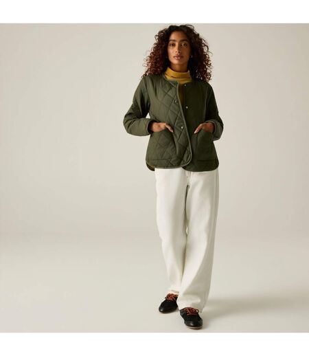 Womens/ladies Maia Quilted Padded Jacket Dark Khaki Wood Brown Regatta