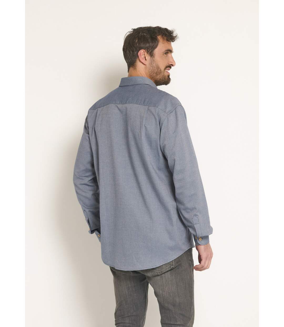 Chemise manches longues coton reliefé-2