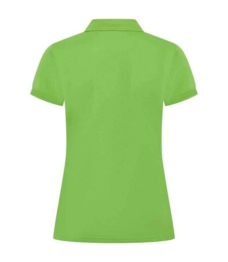 Womens/ladies pique polo shirt lime green Henbury