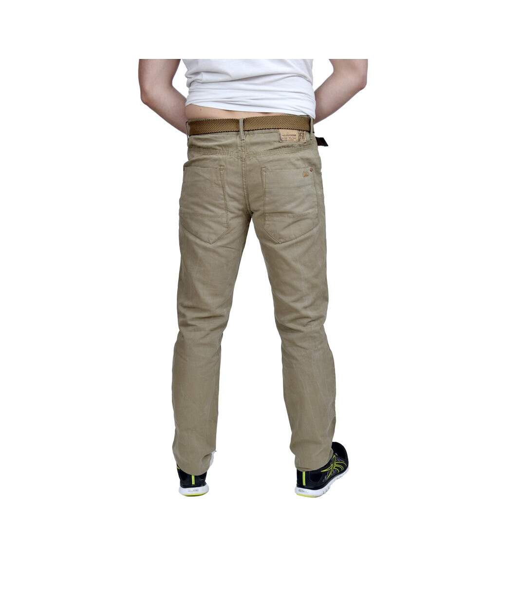 Pantalon homme chino coupe  straight fit  de couleur vert-2