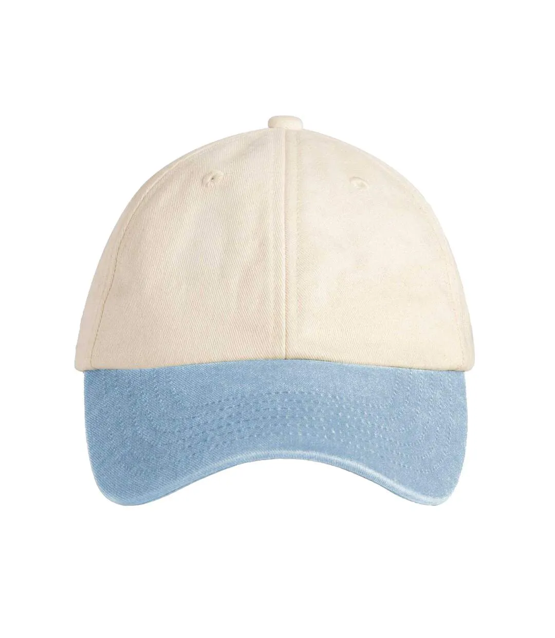 Casquette De Baseball Motif/style Rétro Adulte Naturel Vieux Bleu Clair Beechfield-3