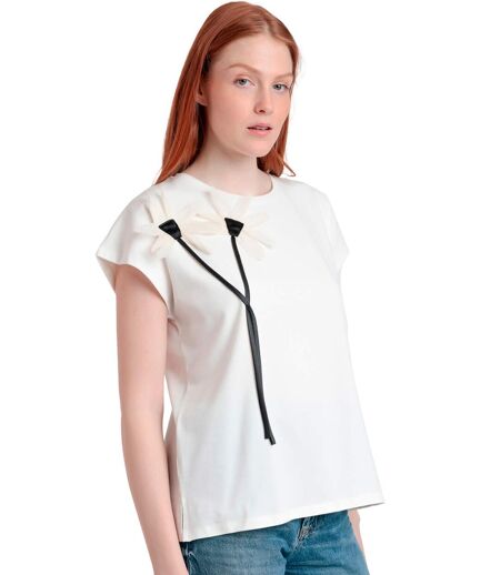 T-shirt manches courtes Flor Aplicada Admas
