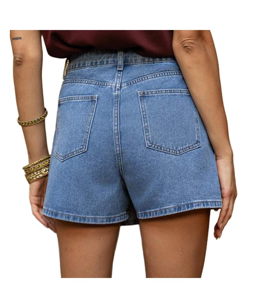 Jupe short bleu clair femme oraije jadene-2