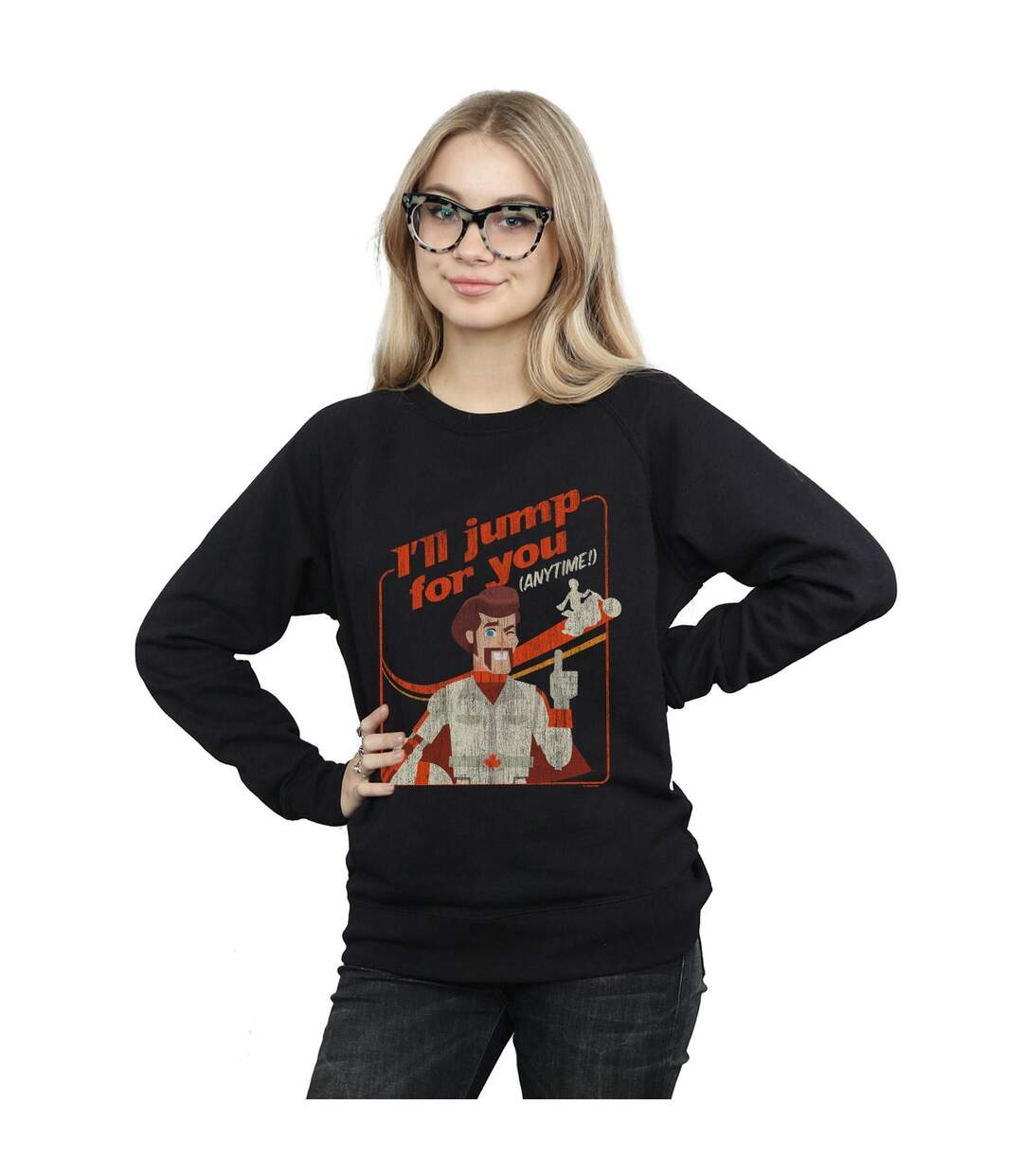 Disney Sweatshirt Womens/Ladies Toy Story 4 Duke I'll Jump For You (Noir) - UTBI42110-2