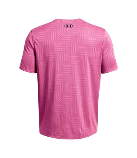Mens Tech Geotessa Vent T-shirt Pink Under Armour