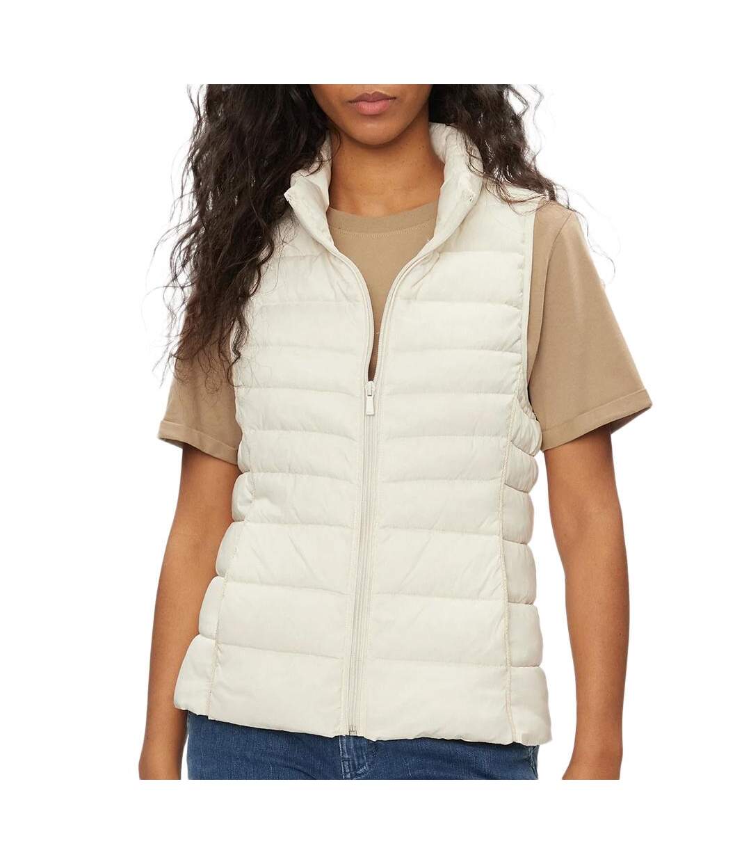 Doudoune Sans Manches Beige Femme Only Quilted 15225157 - S