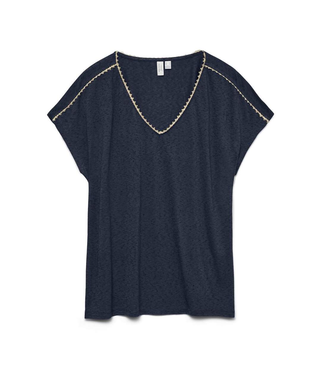 T-Shirt marine femme vero moda jackie-1