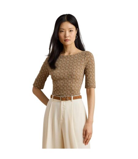 T-shirt Motif/style Imprimé Chaîne Judy Femme Taupe Ralph Lauren