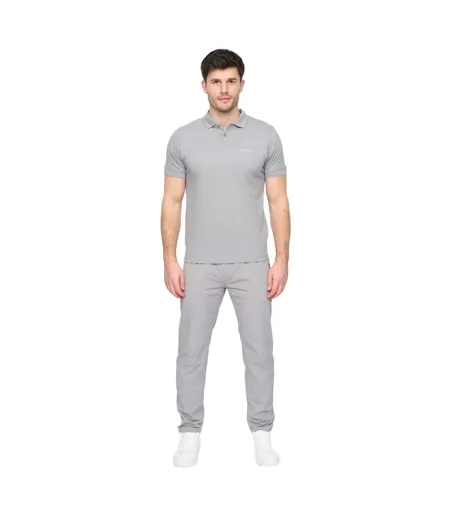Mens Limatar Short-sleeved Polo Shirt Grey Duck And Cover