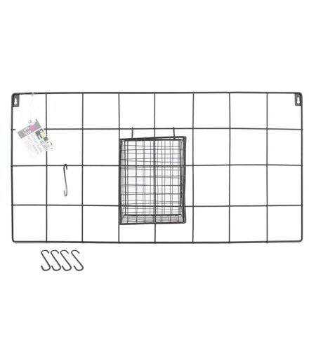 Support Mural 5 Crochets Design Filaire 60cm Noir