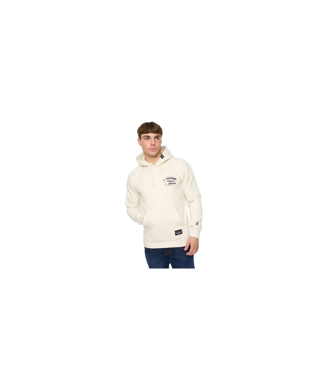 Sweat À Capuche Motocross Homme Gris Pâle Crosshatch-1