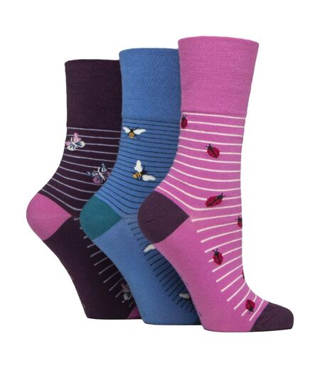 6 Pairs Ladies Non Elastic Cotton Rich Wildlife Dogs Cats Patterned Socks