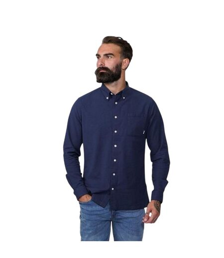 Mens Basic Oxford Cotton Button-down Shirt Navy Firetrap