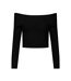 T-Shirt manches longues noir femme pieces lenda-1
