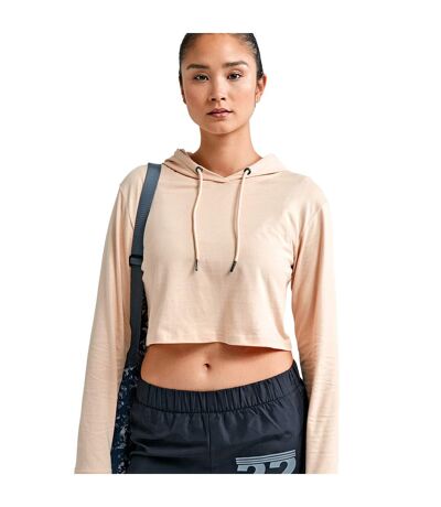 Womens/ladies Cropped Long-sleeved T-shirt Nude TriDri