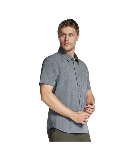 Mens go walk air short-sleeved shirt black/charcoal Skechers