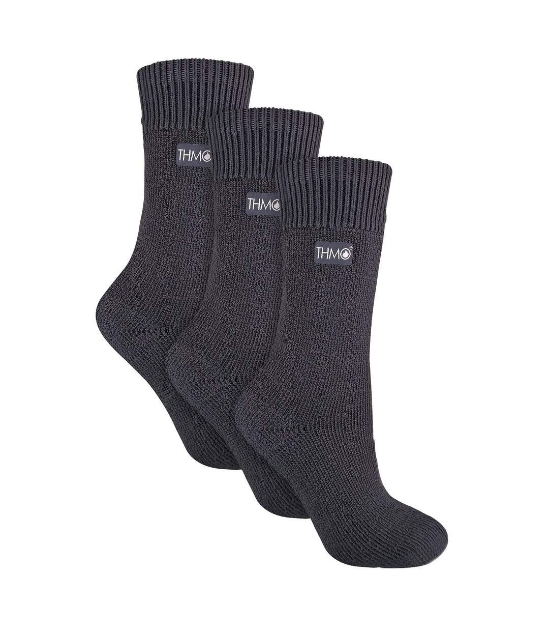 THMO - Lot de 3 Paires Chaussettes Femme Doublées Thermiques Chaudes-1