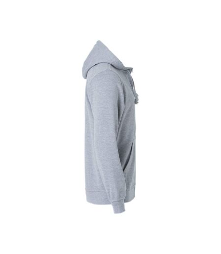 Mens basic full zip hoodie grey melange Clique