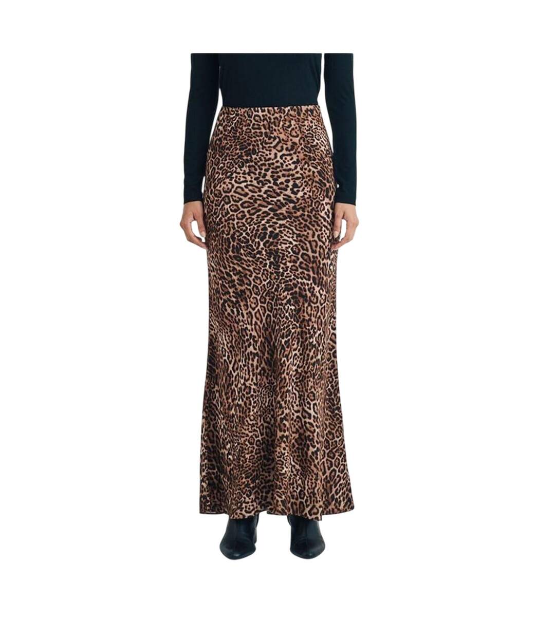Womens/ladies Peyton Leopard Print Maxi Skirt Brown Nobody´s Child-2