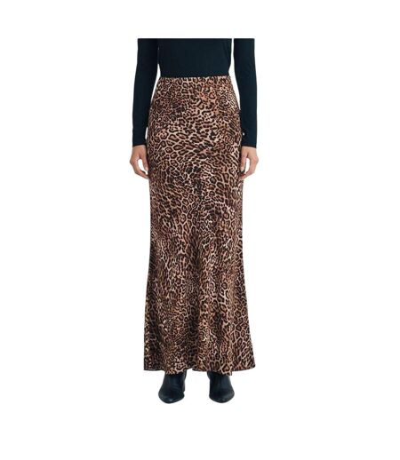 Womens/ladies Peyton Leopard Print Maxi Skirt Brown Nobody´s Child