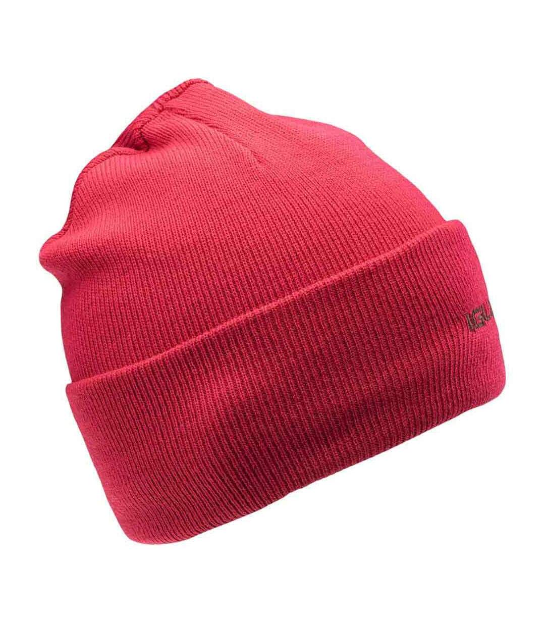 Womens/ladies lea ribbed winter hat ambil red Iguana