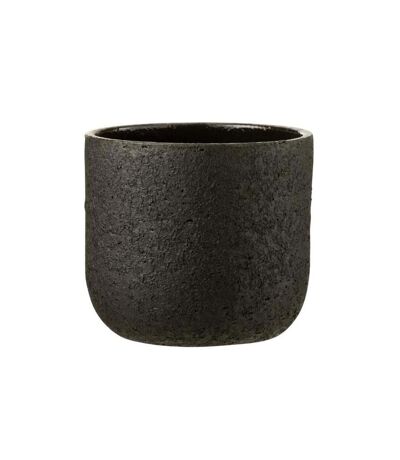 Cache-Pot Design Rugueux 22cm Noir