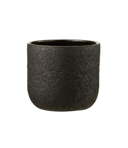 Cache-Pot Design Rugueux 22cm Noir