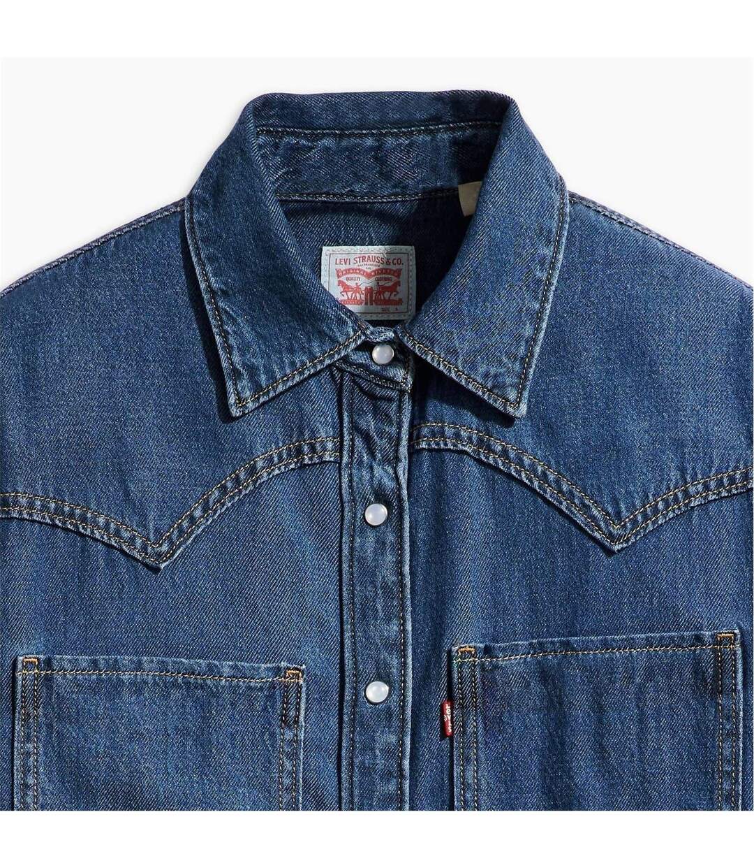 Womens/ladies Teodora Denim Lightweight Shirt Blue Levis-2
