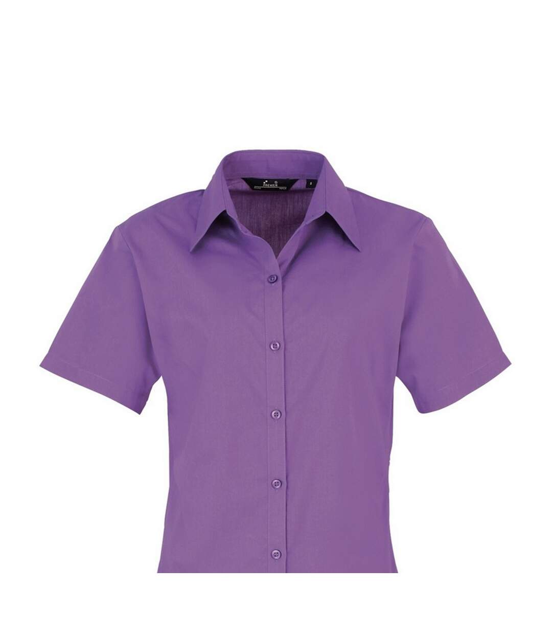 Short Sleeve Poplin Blouse / Plain Work Shirt Rich Violet Premier-2